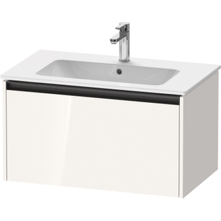 Duravit Ketho 2 wastafelonderbouwkast met 1 lade 81x48x44cm met greep antraciet hoogglans wit