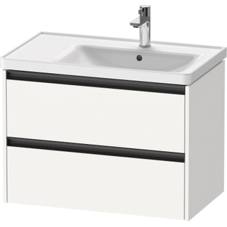 Duravit Ketho 2 wastafelonderbouwkast met 2 laden voor waskom rechts 78.4x45.5x54.9cm met grepen antraciet wit mat