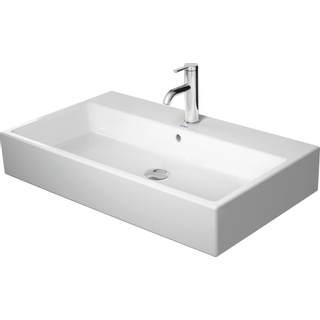 Duravit Vero Air (meubel) wastafel 1 kraangat met overloop 80x47cm met WonderGliss wit