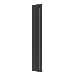 Plieger Cavallino Retto designradiator verticaal enkel middenaansluiting 1800x298mm 614W zwart grafiet (black graphite)