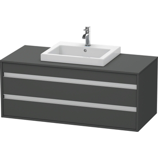 Duravit Ketho Wastafelonderkast 120x55.1x49.6cm Standaard greep met softclose spaanplaat Grafiet Mat