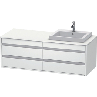 Duravit Ketho Wastafelonderkast 140x55.1x49.6cm Standaard greep met softclose spaanplaat wit Mat