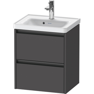 Duravit Ketho 2 wastafelonderbouwkast met 2 laden 48.4x37.5x54.9cm met grepen antraciet grafiet mat