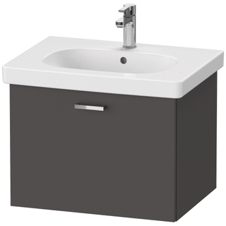 Duravit XBase Wastafelonderkast 60x45.8x44.8cm 1 lade Standaard greep met softclose spaanplaat Grafiet Mat