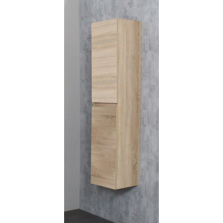 Adema Bella hoge kast greeploos 2 deuren 145x30x30cm Eiken