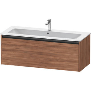 Duravit Ketho 2 wastafelonderbouwkast met 1 lade voor enkele wastafel 121x48x44cm met greep antraciet noten mat