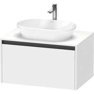 Duravit Ketho 2 wastafelonderbouwkast incl. consoleplaat met 1 lade 80x55x45.9cm met handgreep antraciet wit mat