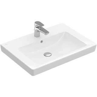 Villeroy en Boch Subway 2.0 meubelwastafel 65x47cm 1 kraangat met overloop wit