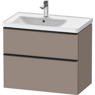 Duravit D-Neo wastafelonderkast 78.4x62.5x45.2cm 2 lades Basalt Mat