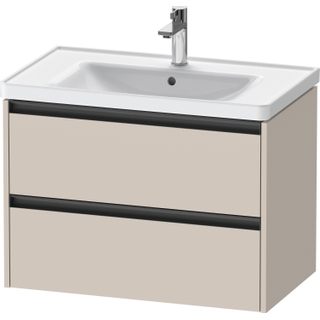 Duravit Ketho 2 wastafelonderbouwkast met 2 laden 78.4x45.5x54.9cm met grepen antraciet taupe mat