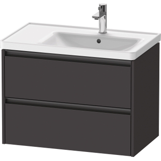 Duravit Ketho 2 wastafelonderbouwkast met 2 laden voor waskom rechts 78.4x45.5x54.9cm met grepen antraciet grafiet supermat