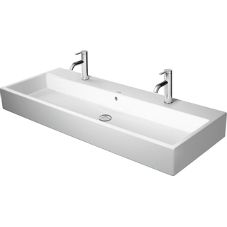 Duravit Vero Air wastafel geslepen met 2 kraangaten met overloop 120x47cm met WonderGliss wit