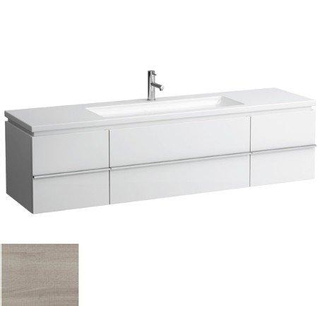 Laufen New Case Living Square onderbouwkast 129x47.6x45.9cm 2 lades. 2 deuren 2 glasplaten hout gek. eiken