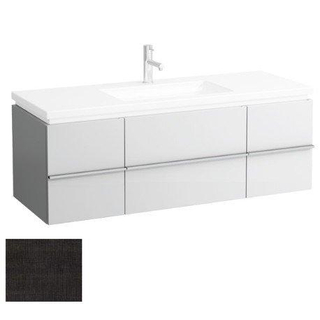 Laufen New Case Living Square onderbouwkast 129x47.6x45.9cm 2 lades. 2 deuren 2 glasplaten hout antraciet eiken