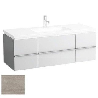 Laufen New Case Living Square onderbouwkast 129x47.6x45.9cm 2 lades. 2 deuren 2 glasplaten hout gek. eiken