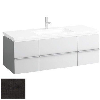 Laufen New Case Living Square onderbouwkast 129x47.6x45.9cm 1 lade. 2 deuren 2 glasplaten hout antraciet eiken