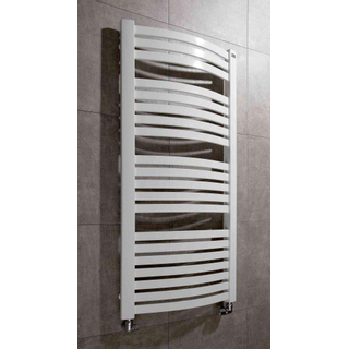 Rosani Round Designradiator 57x173cm met aansluiting op hoekpunten 871Watt Wit Glans