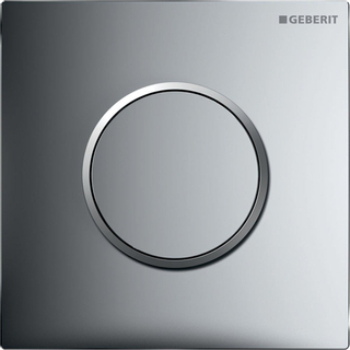 Geberit HyTouch urinoir stuursysteem pneumatisch inclusief bedieningsplaat Sigma 10 Plaat en toets glansverchroomd Designring matverchroomd