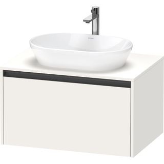 Duravit Ketho 2 wastafelonderbouwkast incl. consoleplaat met 1 lade 80x55x45.9cm met handgreep antraciet wit supermat