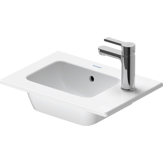 Duravit ME by Starck meubelfontein 43x30cm met 1 kraangat rechts met overloop met wondergliss wit