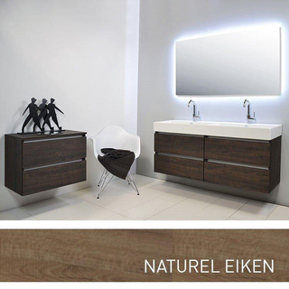 INK Unlimited badkamermeubelset greeploos inclusief spiegel 140cm naturel eiken