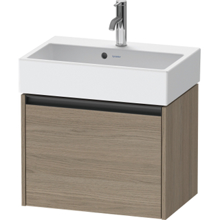 Duravit Ketho 2 wastafelonderbouwkast met 1 lade 58.4x39x44cm met greep antraciet eiken terra mat