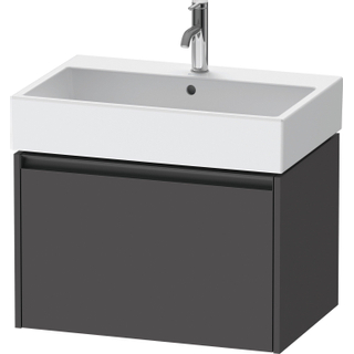 Duravit Ketho 2 wastafelonderbouwkast met 1 lade 68.4x46x44cm met greep antraciet grafiet mat