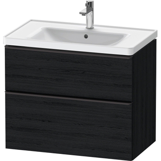 Duravit D-Neo wastafelonderkast 78.4x62.5x45.2cm 2 lades Eiken (zwart) Mat