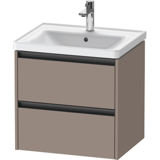 Duravit Ketho 2 wastafelonderbouwkast met 2 laden 58.4x45.5x54.9cm met grepen antraciet basalt mat