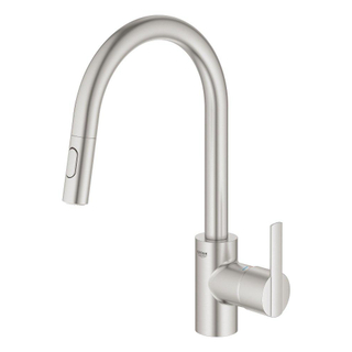 GROHE Feel Keukenkraan - hoog - uittrekbare uitloop - 2 straalsoorten - supersteel geborsteld