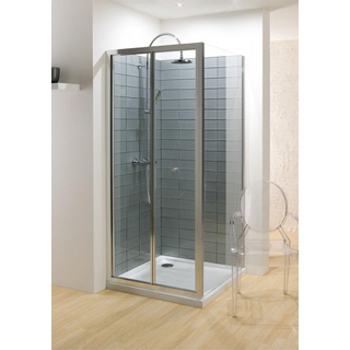 Crosswater Edge zijwand 90x195cm zilver profiel helder glas