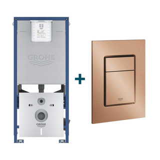 GROHE Rapid SLX inbouwreservoir met 3-in-1 set frame inclusief GROHE Skate cosmopolitan bedieningsplaat Geborsteld Warm Sunset