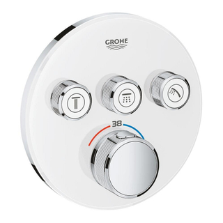 Grohe SmartControl Inbouwthermostaat - 4 knoppen - rond - wit