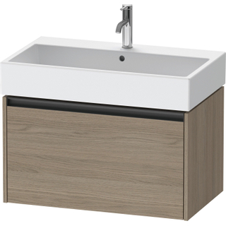 Duravit Ketho 2 wastafelonderbouwkast met 1 lade 78.4x46x44cm met greep antraciet eiken terra mat