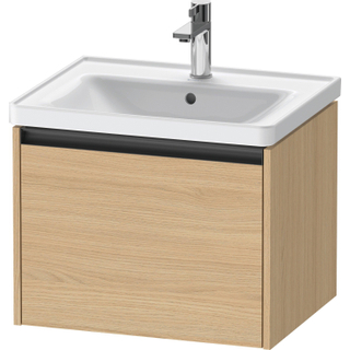 Duravit Ketho 2 wastafelonderbouwkast met 1 lade 58.4x45.5x44cm met greep antraciet natuur eiken mat