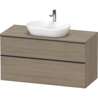 Duravit D-Neo wastafelonderkast 120x66.4x55cm 2 lades Eiken (terra) Mat