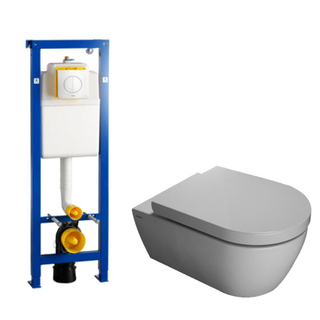 QeramiQ Salina toiletset met Wisa xs element, softclose toiletzitting en witte Argos bedieningsplaat