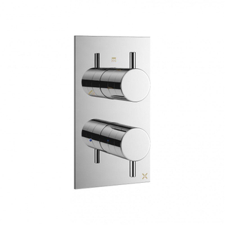 Crosswater MPRO inbouwbadkraan 21.5x12cm met afbouwdeel met 2 hendels thermostatisch chroom