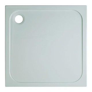 Crosswater Shower Tray douchebak 76x76x4.5cm vierkant met antikalkbehandeling afvoer 90mmwit