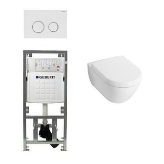 Villeroy en boch Subway 2.0 Inbouwset met wandclosetpot wit softclose zitting afdekplaat sigma20 wit