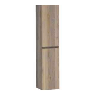 Saniclass Solution badkamerkast 160x35x35cm met 2 links- en rechtsdraaiende deuren Hout Vintage oak SHOWROOMMODEL