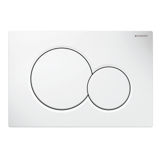 Geberit Sigma01 bedieningplaat, 2-toets spoeling frontbediening voor toilet 24.6x16.4cm wit