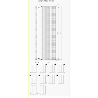 Plieger Venezia designradiator dubbel verticaal 1970x532mm 2148W mat wit