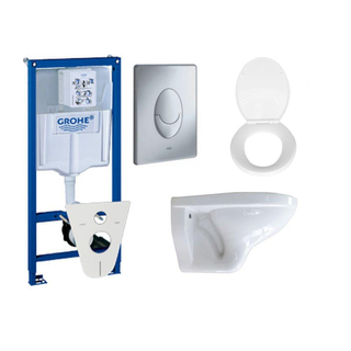 Adema Classic toiletset compleet met inbouwreservoir, softclose zitting en bedieningsplaat mat chroom