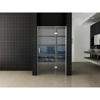 Wiesbaden Turn Shower swingdeur 140x200cm met vast paneel 8mm glas met NANO coating OUTLET