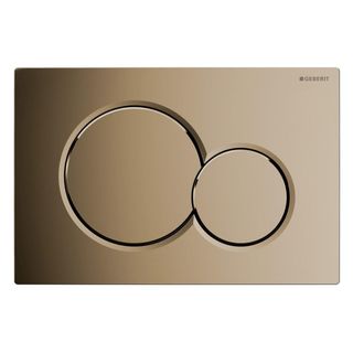 Geberit Sigma01 bedieningplaat, 2-toets spoeling frontbediening voor toilet 24.6x16.4cm edelmessing (goud)