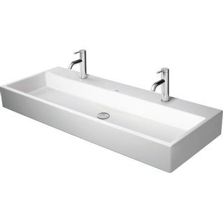 Duravit Vero Air (meubel) wastafel met 2 kraangaten zonder overloop 120x47cm met WonderGliss wit