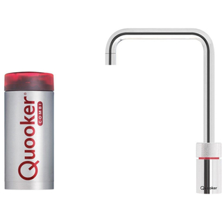 Quooker NL Nordic square kokendwaterkraan opbouw uitloop draaibaar met Combi+ reservoir Chroom