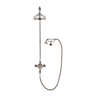 Crosswater Belgravia showerpipe thermostatische met 20cm regendouche handdouche op de muur in klassieke beugel nikkel gepolijst