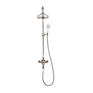 Crosswater Belgravia regendouche met glijstang en handdouche en 20cm hoofddouche nikkel gepolijst